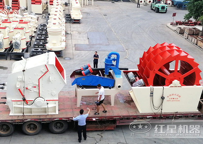 一套鵝卵石洗沙機器生產線發(fā)貨