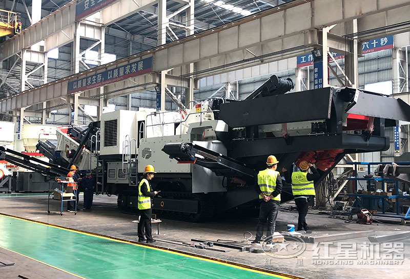 紅星機(jī)器建筑垃圾處理設(shè)備現(xiàn)貨，客戶考察