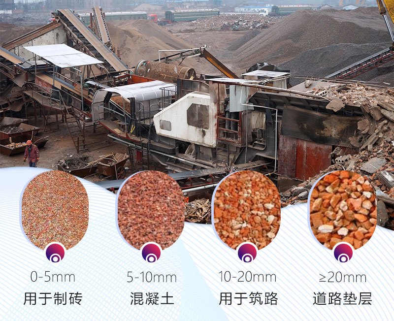 建筑垃圾生產(chǎn)現(xiàn)場(chǎng)及不同的應(yīng)用范圍