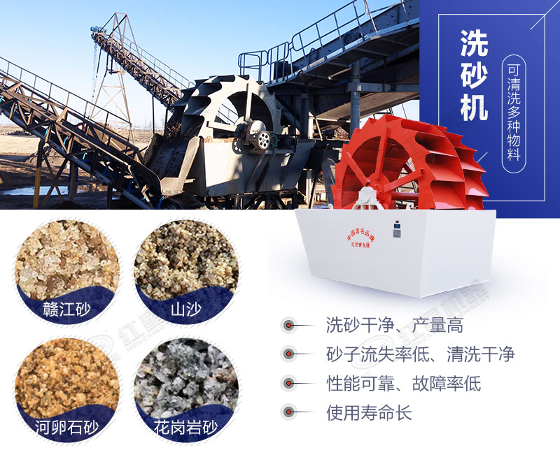 經(jīng)過水洗沙機(jī)清洗過后的沙子純凈度高