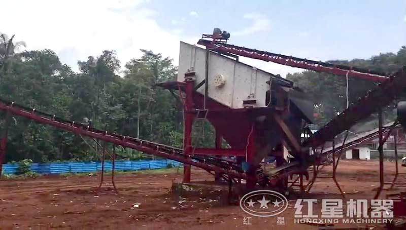 印尼河石破碎生產(chǎn)線振動(dòng)篩