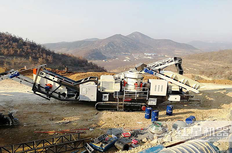 移動式破碎生產(chǎn)現(xiàn)場實拍