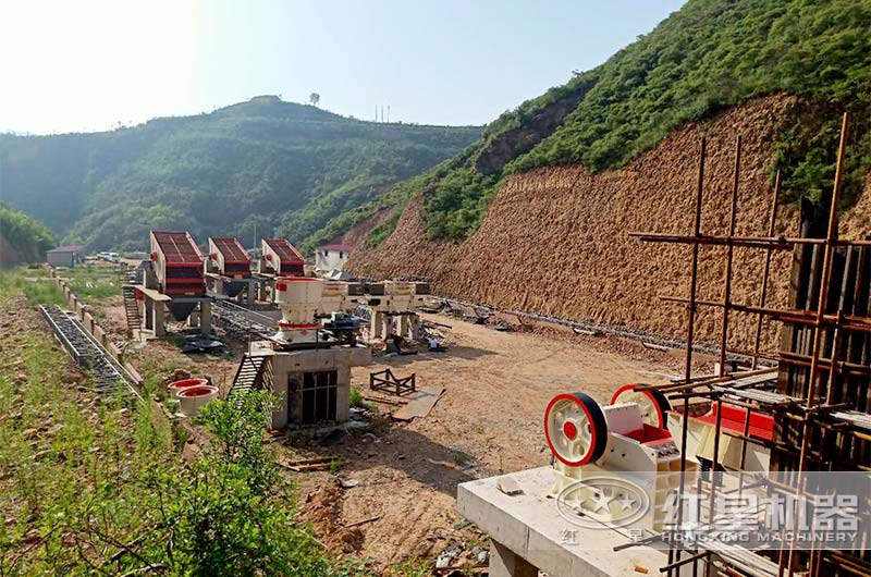 砂石加工生產(chǎn)線現(xiàn)場安裝布局